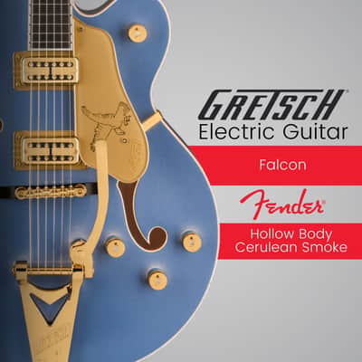 Gretsch Falcon Hollow Body Electric Guitar (Cerulean Smoke) image 2