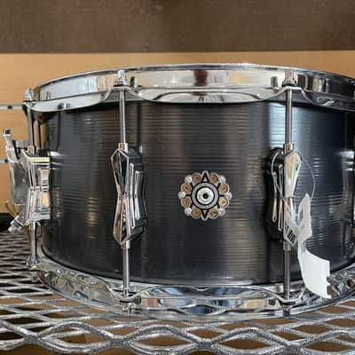 British Drum Company Talisman Nicko McBrain Signature 14x6.5" 10-Lug British Steel Snare Drum 2020 - Present - Grey image 1