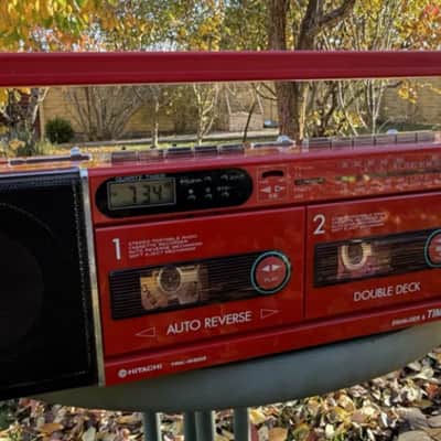 HITACHI TRK-W203 Rare Vintage Cassette Deck Boombox Japan Retro Warranty image 1