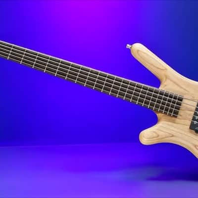 Warwick Pro Series Corvette $$ 5 String Natural Transparent Satin Lefthand GPS1485 90PA ASH FRL image 2