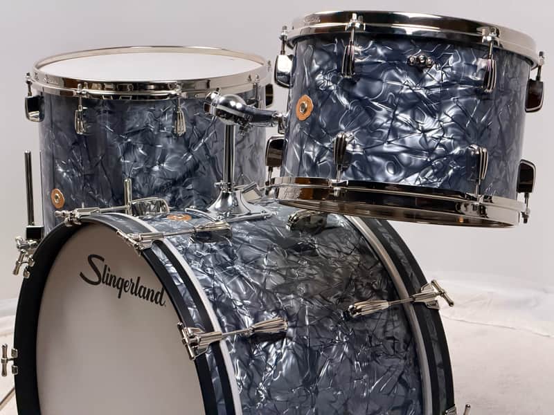 Slingerland 22/13/16" Radio King Drum Set - Black Diamond Pearl image 1