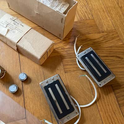 1992 new in box Set of two Soviet Humbuckers with control plate, rare, Ural image 1