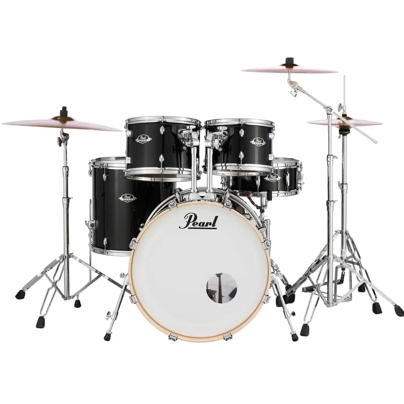 Pearl Export Standard 5 Piece Drum Set with HWP830 HARDWARE PACKBox EXX725/CA31 Jet Black image 1