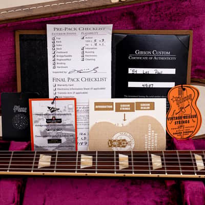 2020 Gibson Custom Shop Historic 1954 Les Paul R4 Inverness Green Dark Back w/ CustomBucker PAFs, Case, COA, Tags image 21