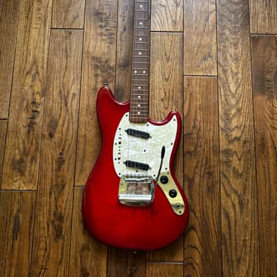 1993 Fender Traditional 60s Mustang Order Made Custom Transparent Red Premium Ash Maple Seymour Duncan MIJ Japan image 2