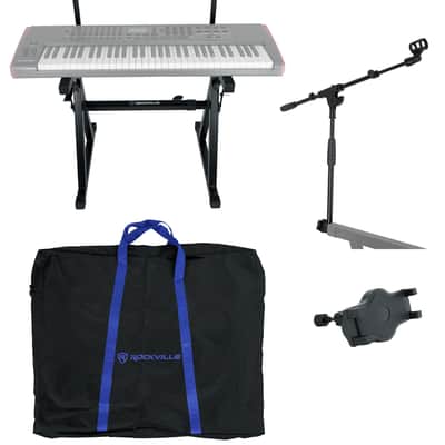 Rockville Z55 Z-Style 2-Tier Keyboard Stand+Bag+Mic/Tablet Stand Attachment image 1