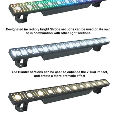 Rockville Pixel Hybrid Bar Rechargeable Light Strip Wash/Strobe/Blinder+Stand image 17