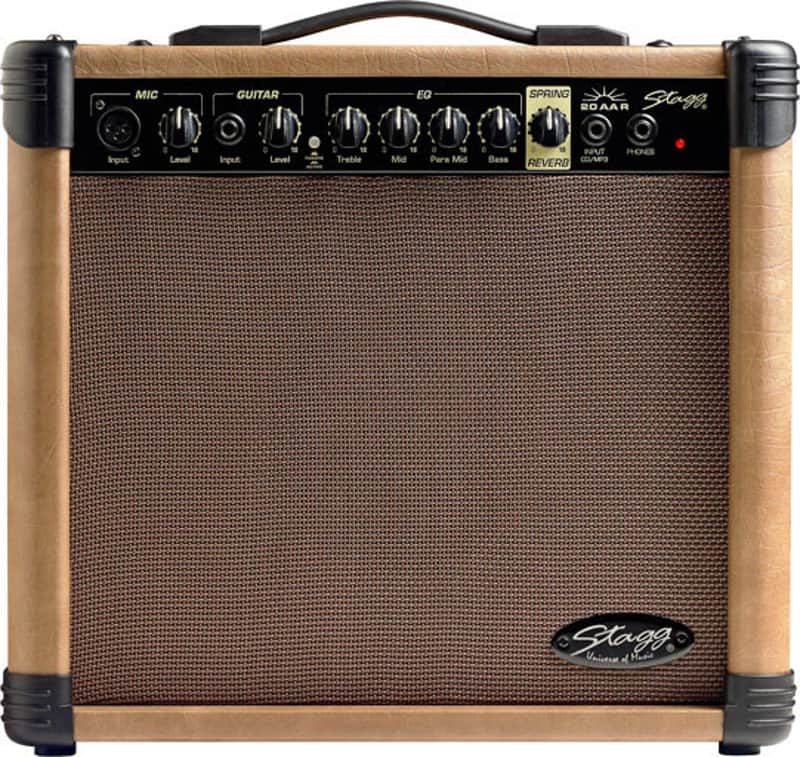 STAGG 20W Acoustic Guitar Amplifier With Spring Reverb Plus 1x6.5" Speaker image 1