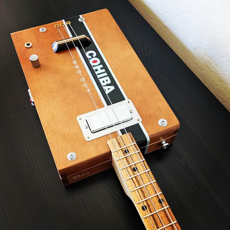 Smokin G Guitars 3 String Electric Cigar Box Guitar 2025 - Maple/Zebra image 1