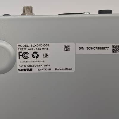 Shure SLXD24D/B58 Dual Channel Wireless Microphone System - G58 470-514MHz SLX-D image 4