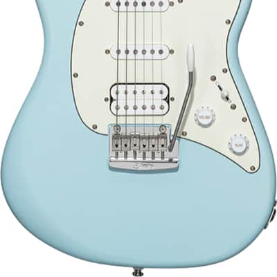 Sterling CT50 Cutlass HSS Electric Guitar, Roasted Maple Fingerboard, Daphne Blue Satin image 2
