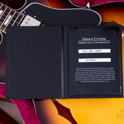 2020 Gibson Custom Shop Historic 1964 Gibson ES-335 VOS Vintage Burst w/ Case, Tags, CoA image 19