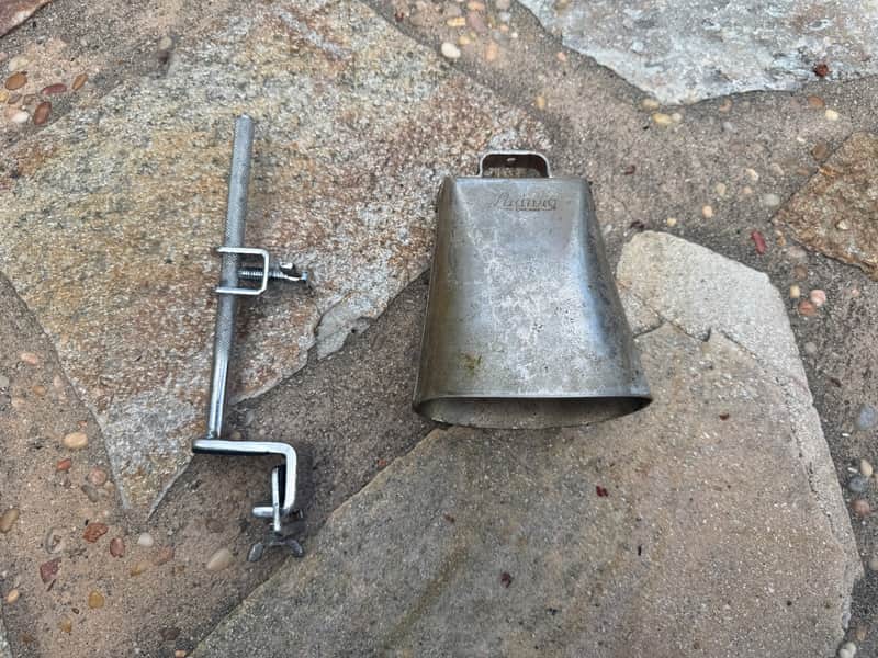 Vintage Ludwig 5" Golden Tone Cowbell with Mount image 1