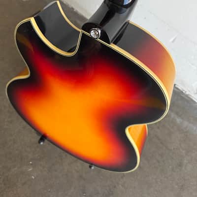 RARE VINTAGE Univox Pro Jazz Guitar ES-175 L-5 Semi Hollowbody Open Book Headstock MIJ Japan 70’s - Sunburst image 8