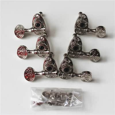 3R/3L Silver Guitar Engraved Machine Heads Tuning Pegs Keys image 1