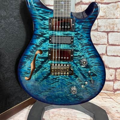 PRS Special 22 Semi-Hollow Wood Library - Quilted -FM Neck - River Blue -Ziricote FB-Paisley Case image 2