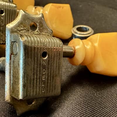 Gibson Historic Custom Shop Kluson Aged Relic Nickel Single Line Double Ring 1960 R0 KD-3-NPKDRSL 3x3 Guitar Tuning Machines image 3