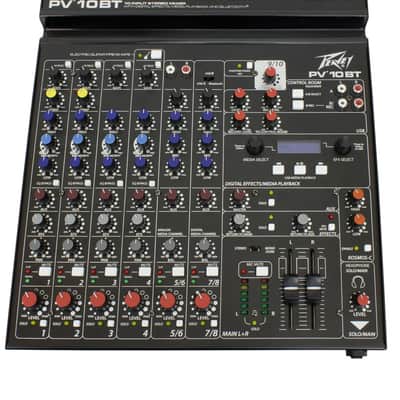 Peavey PV 10BT PV10BT Pro Audio Mixer With 4 Mic In, Bluetooth, USB, Compressor image 1