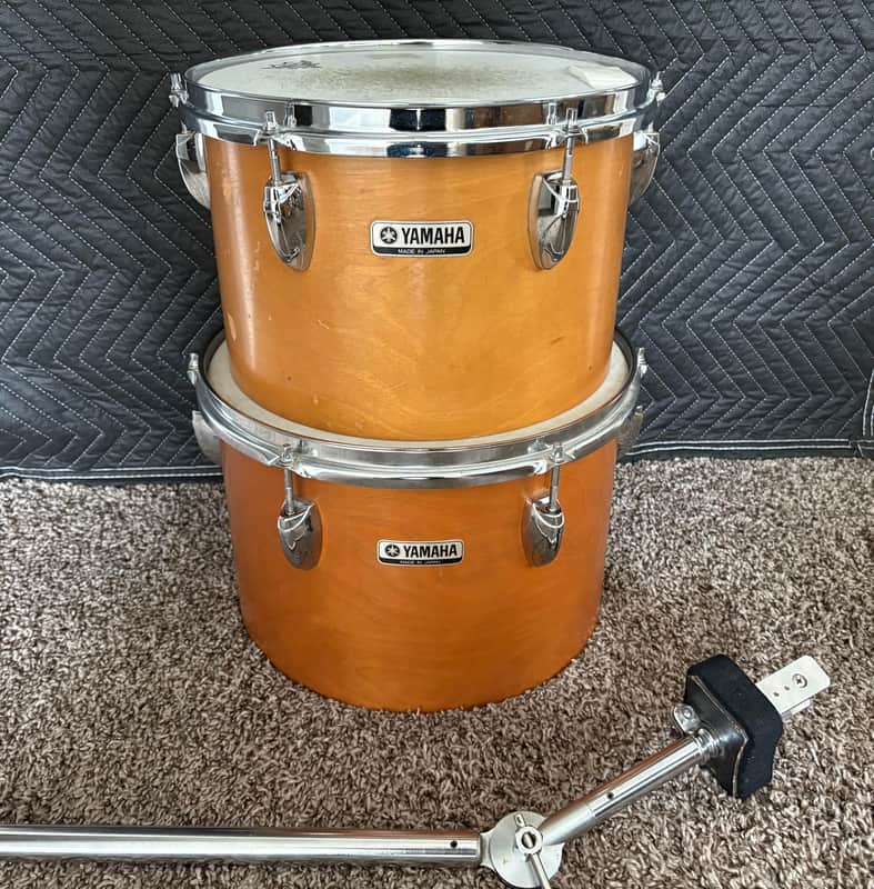 Yamaha Vintage 8000 Series Concert Toms - 12" and 13" - 70s/80s - Real Wood Finish image 1