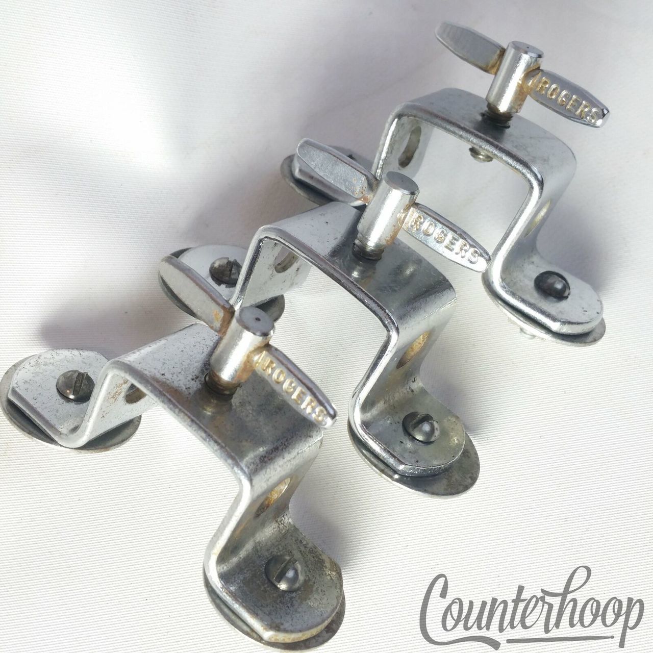 Rogers 3x Floor Tom Leg Mounts Brackets Straight Cleveland Holiday Vintage 60s* — main photograph