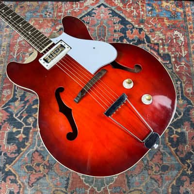 1969 Harmony Rocket I Model H53-1 Red Burst Made in USA Hard Case - 1969 image 6