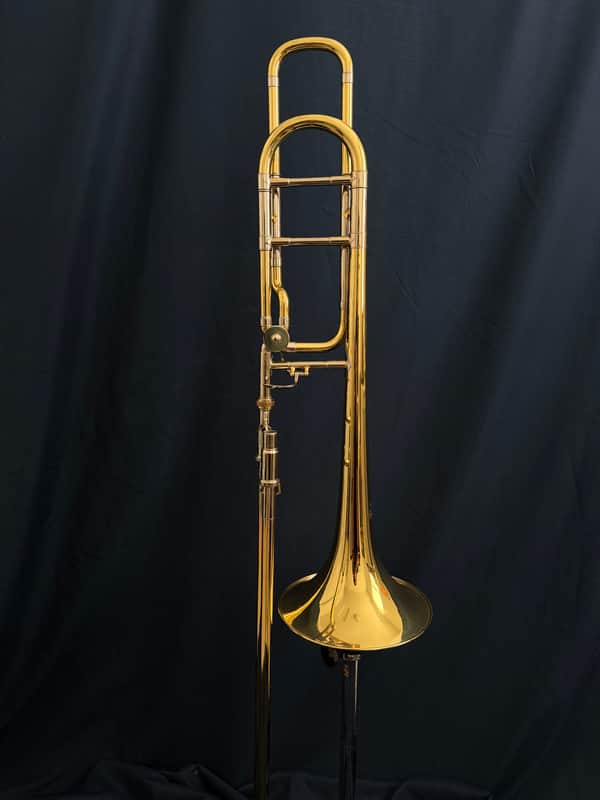 Bach 42BO Stradivarius Series Tenor Trombone with Open Wrap F Attachment Standard Rotor Valve - Clear Lacquered Brass image 1