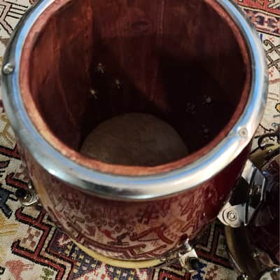 VINTAGE! Pearl Professional Series Oak Stave Short Congas 1990s - Cherry Red image 9