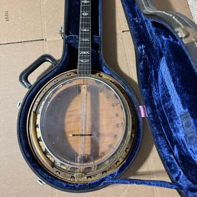 Vintage La Scala Grande Tenor Banjo w/ Original Case Ornate Inlays image 2