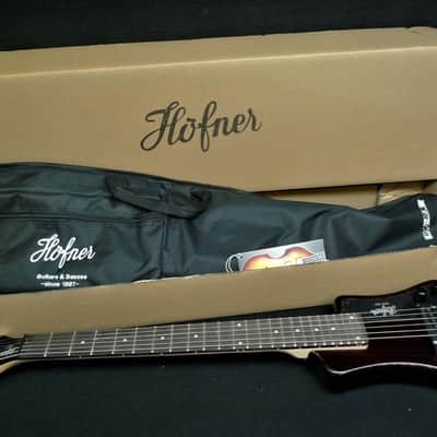 Hofner HCT-SH-RB Shorty Travel Electric Guitar Root Beer Metallic  with Gig Bag image 3