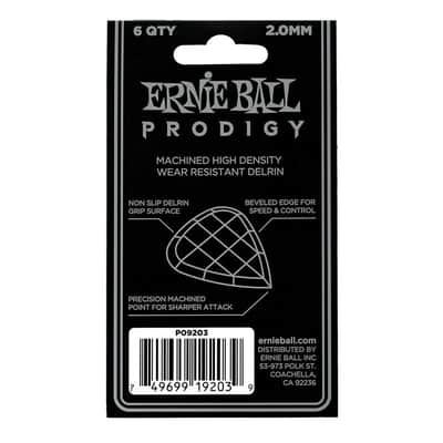 Ernie Ball P09203 Mini Prodigy Picks - 6pk - White 2.0mm image 3