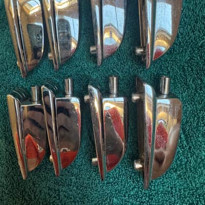 Ludwig Lot of 8 Vintage Large Classic Bass Drum or Tom Lugs - Chrome L#2 70s 80s - Chrome image 7