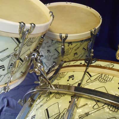 Ludwig and Ludwig Top Hat and Cane, Swing Sensation,  1940s Original Drum Set image 7