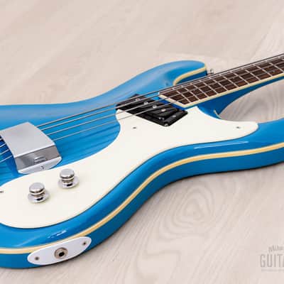 2006 Mosrite USA Custom Shop Ventures Model Bass 1963 Vintage Reissue California Blue w/ Case, COA image 7