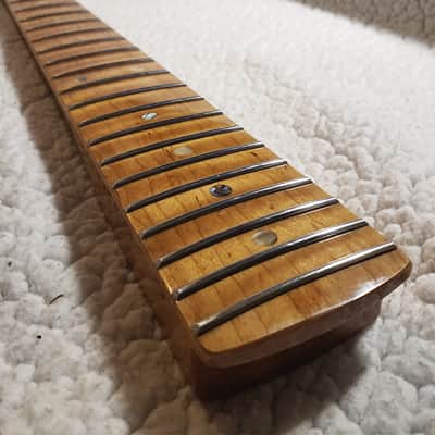 Overstock special on a beautiful USA made Roasted,flame maple neck with flame maple fingerboard. Made for Strat body .#MMS-P1 image 4