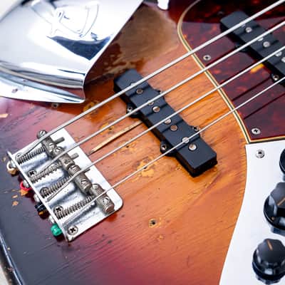 1962 Fender Jazz Bass Vintage Pre-CBS Slab Board, Sunburst w/ Case image 8