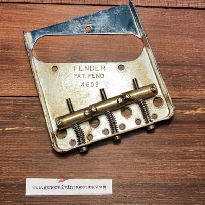 Fender  1950s Telecaster / Blackguard / Nocaster aged bridge GVT true brass Saddles  Aged image 3