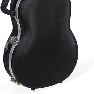 Crossrock 4 Strings Baritone Ukulele ABS Hard Case With Backpack Straps, Aluminum Valance,Black image 1