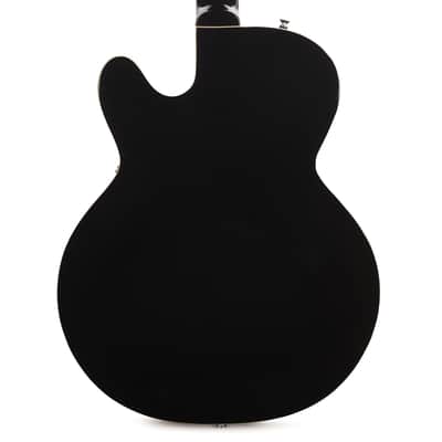 Silvertone 1446 TBK Single Cut Semi-Hollow Electric Guitar w/ Trapeze Tailpiece Gloss Black Pre-Order image 3