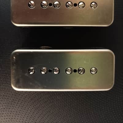 SOAP BAR P90 Pickups SET METAL Non-Plated Nickel Silver Cover Vintage  Gibson Epiphone Custom Shop Q image 10