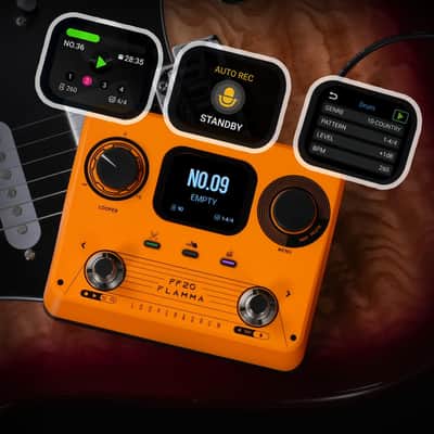 FLAMMA FF20 Stereo Looper Drum Machine with US Power Supply - Orange image 3