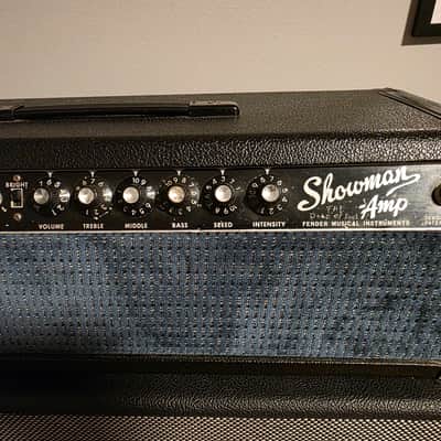 Fender Showman Head 1966 - Black with Blue mesh image 4