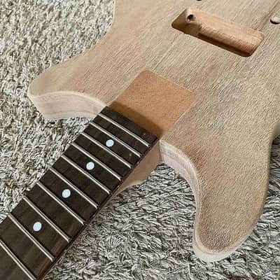 Mahogany Wood Guitar Double Cutaway Body with Mahogany Wood Neck, Rosewood Fingerboard image 5