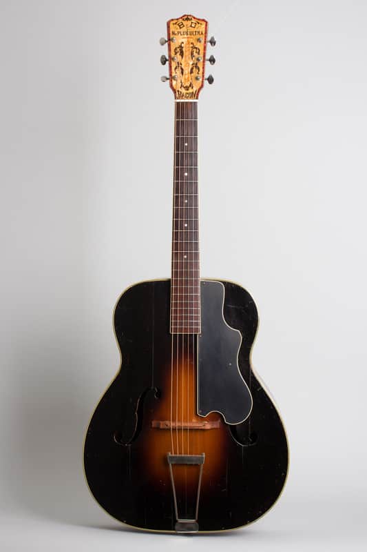 Bacon & Day Ne Plus Ultra Troubadour Arch Top Acoustic Guitar (1934), ser. #33895, period black hard shell case. image 1