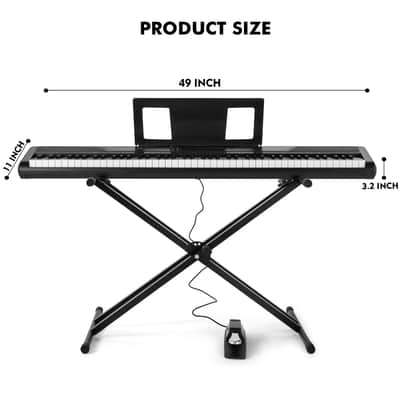 88-Key Full Size Semi-Weighted Digital Piano – Electronic Keyboard with Stand, Pedal, Bag & Bluetooth Connectivity image 6