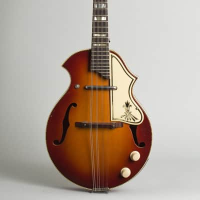Florentine K-72 Hollow Body Electric Mandolin, made by Kay,  c. 1959, original grey chipboard case. image 1