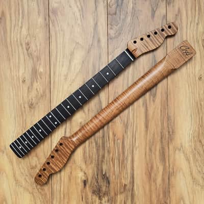 Telecaster Compatible Roasted Flame Maple and Rosewood Guitar Neck Satin image 2