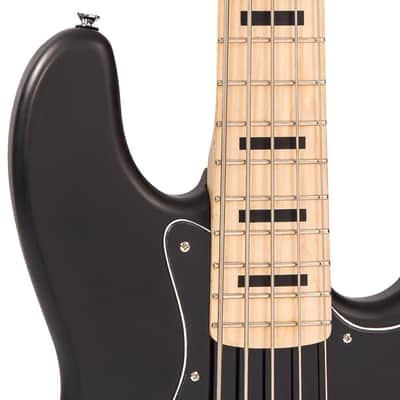 Vintage VJ75 ReIssued Maple Fingerboard Bass Guitar 5-String - Black (VJ75MBK) image 9