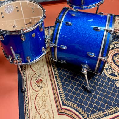 Ludwig Classic Maple Downbeat Outfit 8x12 / 14x14 / 14x20" Drum Set- Blue Sparkle image 10