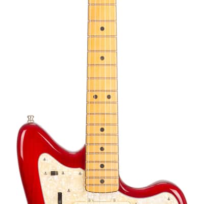 2020 Fender American Ultra Jazzmaster Electric Guitar, Maple Fingerboard, Plasma Red Burst, US2000XXXX image 6