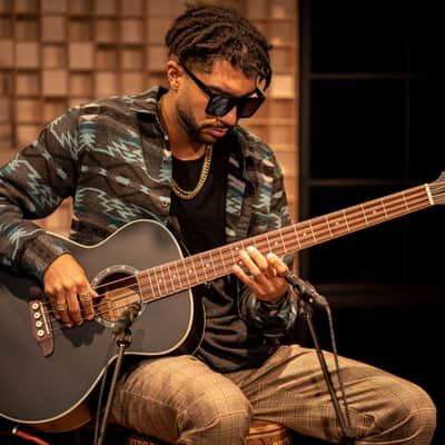 Ortega D7E-SBK-4 Deep Series 7 Spruce Top Mahogany Neck Medium Scale 4-String Acoustic-Electric Bass Guitar image 19